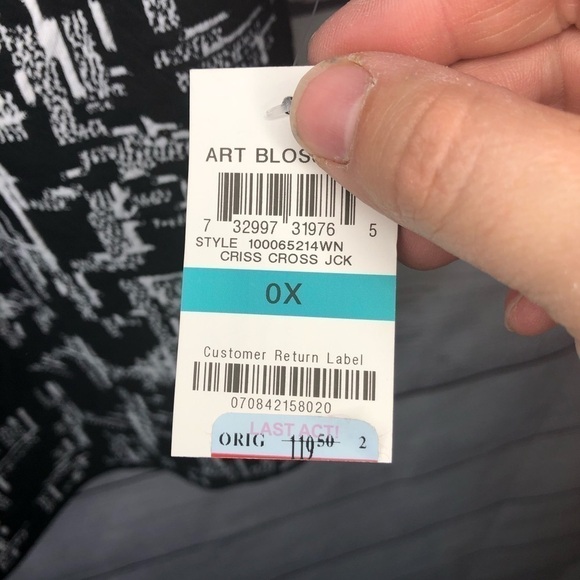 NWT Alfani Open Front Black & White Jacket Sz 0X - Picture 6 of 6